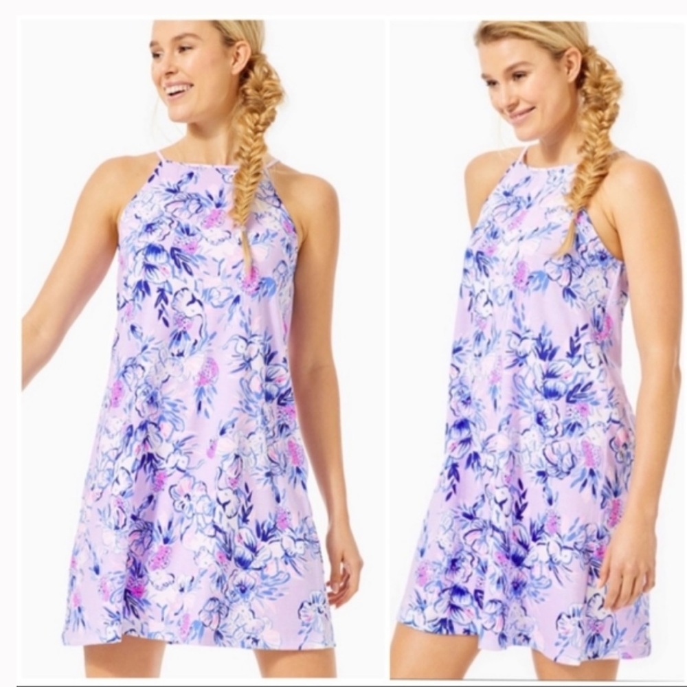 Lilly Pulitzer Margot Dress in Light Lilac Trunks In The Air [M15]